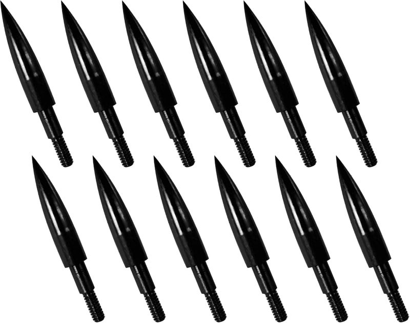 MOLFUJ 12pcs Archery Arrow Tips 100/125/150/200 Grain Field Tips 5/16 Inch Screw in Bullet Points , Archery Target Crossbow Practice Tip for Arrow Recurve Bow Compound Bow, Hunting Bow Arrow Target Practice - Image 1